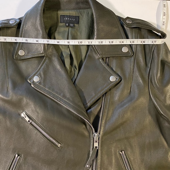 Theory Dalayan Leather Motorcycle Biker Jacket - Picture 13 of 16